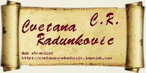 Cvetana Radunković vizit kartica